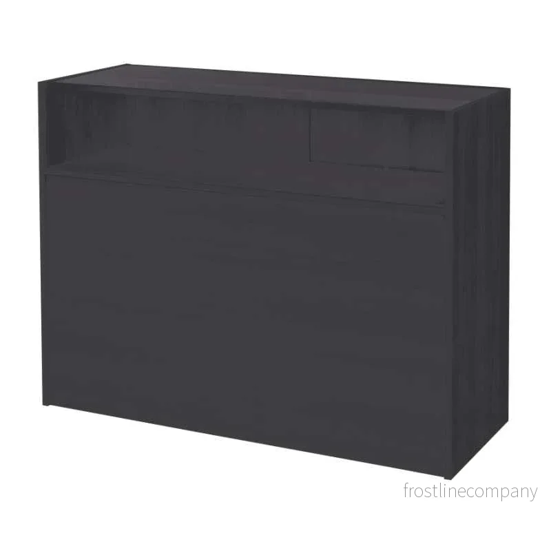 Slimline Disk, glasmodul, med 1/4 glasfront och skjutluckor, svart, B 122 × D 46 × H 96 cm