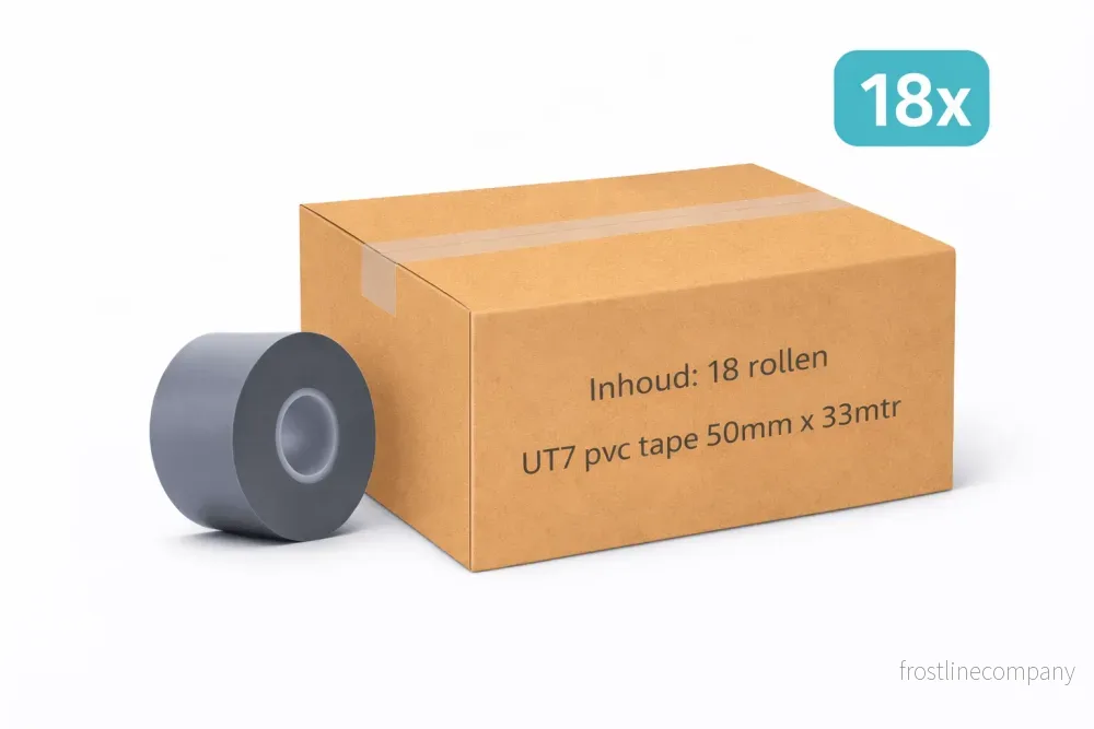 18 st MegaTape UT7 PVC-tejp · 50 mm · grå · 33 m rulle - Bild 2