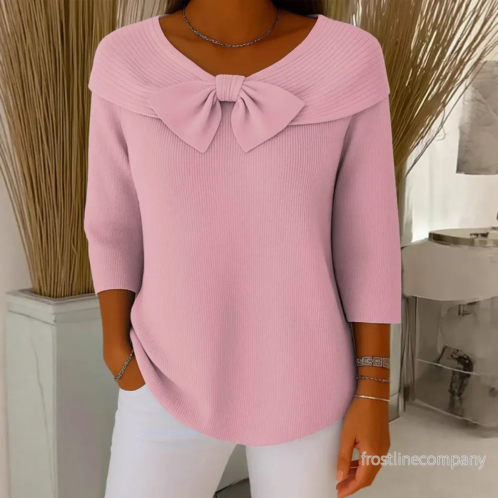 Blus Dam med Rosett – Elegant Topp Blus Dam med Rosett – Elegant Topp