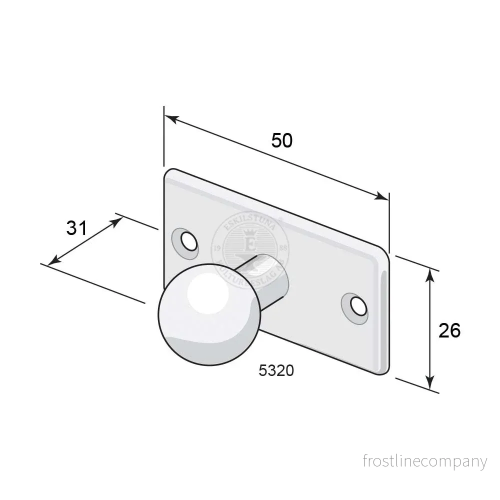 Knopp 5320 förnicklad mässing - Bild 2