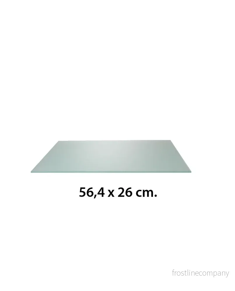 Glashylla för U-kroksstång D5556 på räfflad panel, frostad, 6 mm, 56,4 x 26 cm