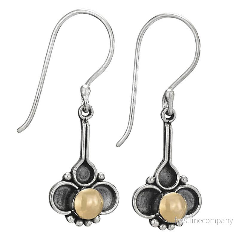 Silverörhängen Lotus med 18K guld