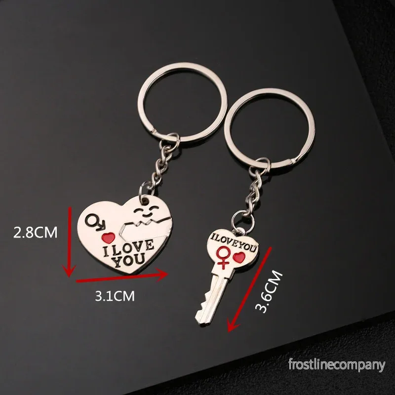 Par Nyckelringar Kärlek – Hjärta & Pil – I Love You – Couple Keychain – Present till Par