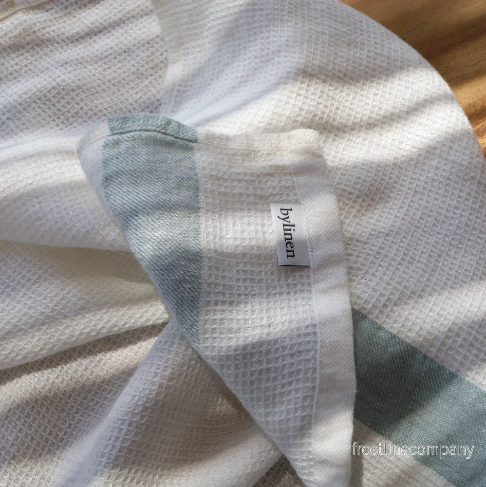 Linen waffle towel - Blue Stripe - Bild 3