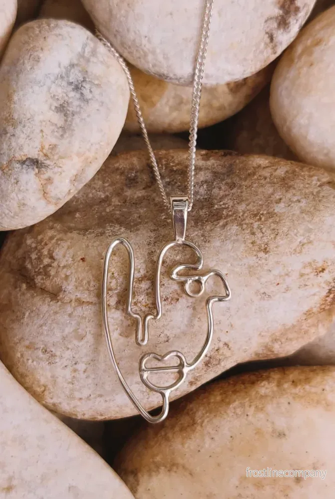 Halsband Face Design 1 – silver