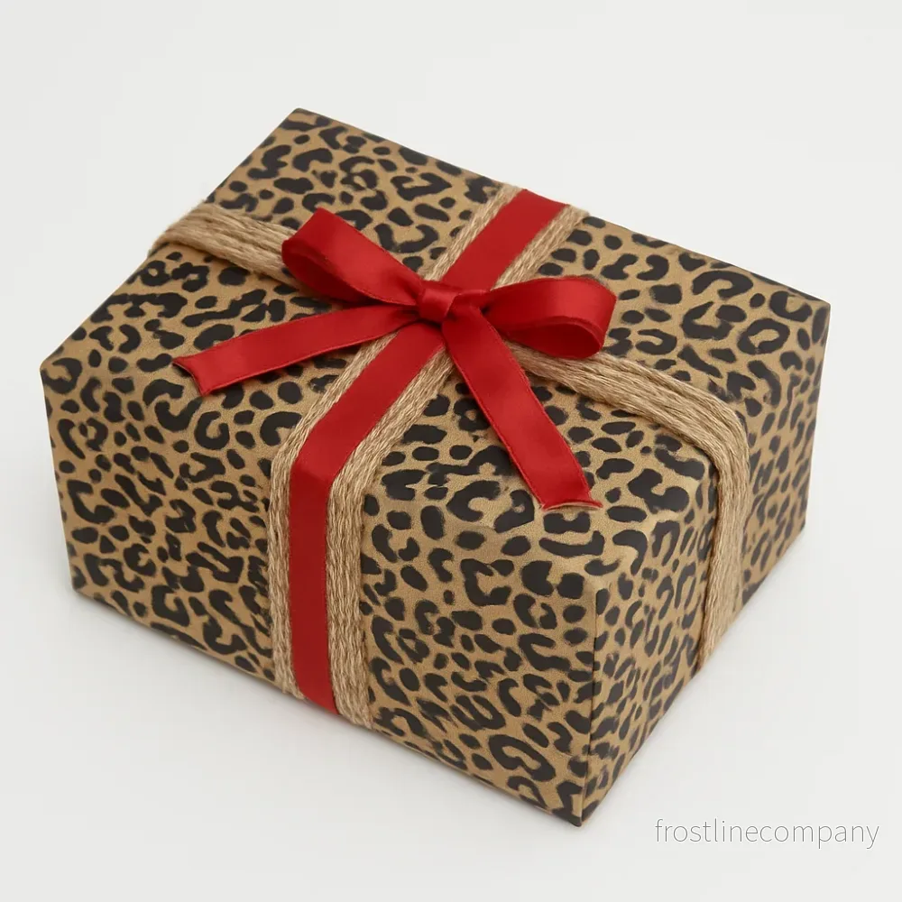 Presentpapper B 50 cm. Jaguartryck, kraftpapper. 100 m.