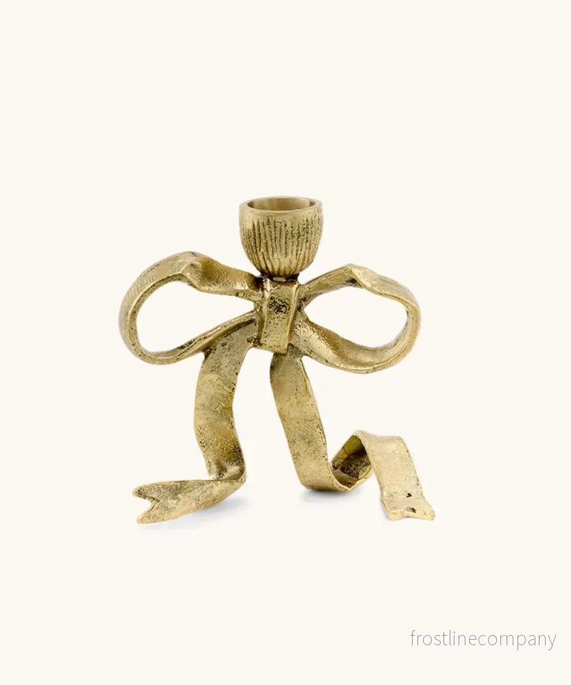 Rosett ljusstake i mässing