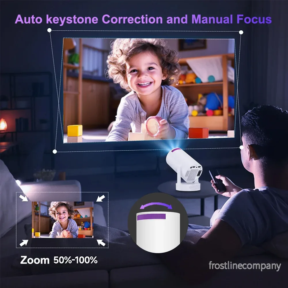 Smart Mini Projektor 4K – HY300 Android 11 Projektor med WiFi 6 & Auto Keystone Smart Mini Projektor 4K – HY300 Android 11 Projektor med WiFi 6 & Auto Keystone