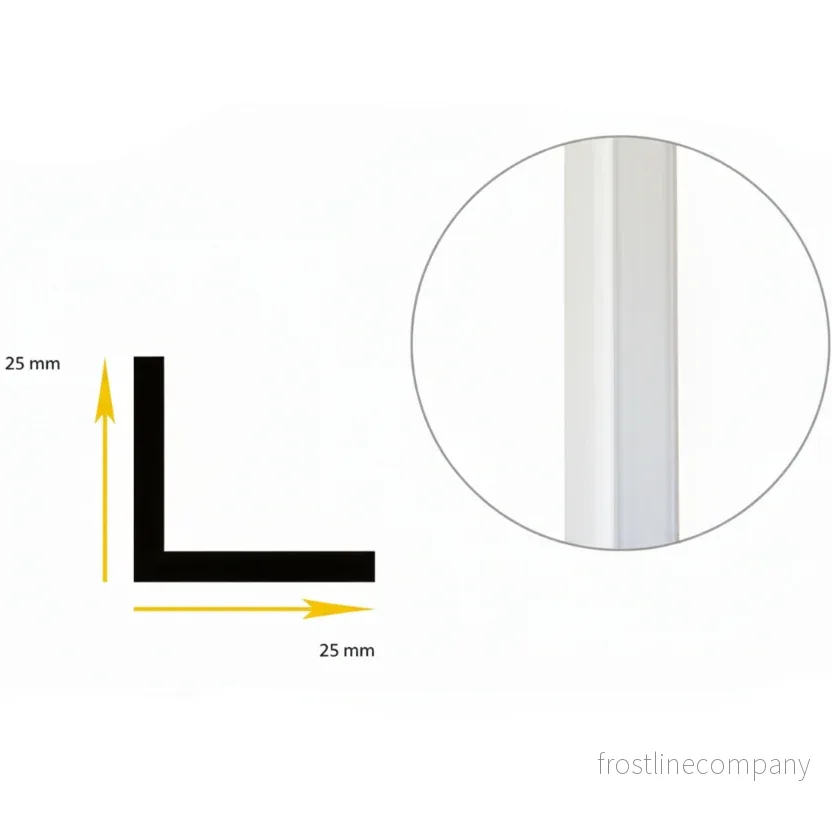 Hörnlist, vit, 25 x 25 mm, L240 cm