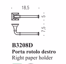 Toalettpappershållare Portofino krom, höger - Bild 2