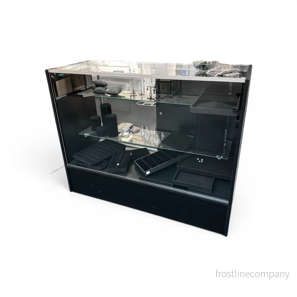 DEMO Slimline disk – glasmodul med 2 glashyllor, svart DEMO Slimline disk – glasmodul med 2 glashyllor, svart