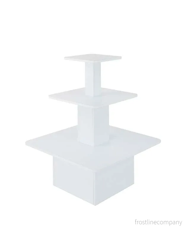 Pyramid, i varm vit melamin, 40 / 60 / 90 x H120 cm