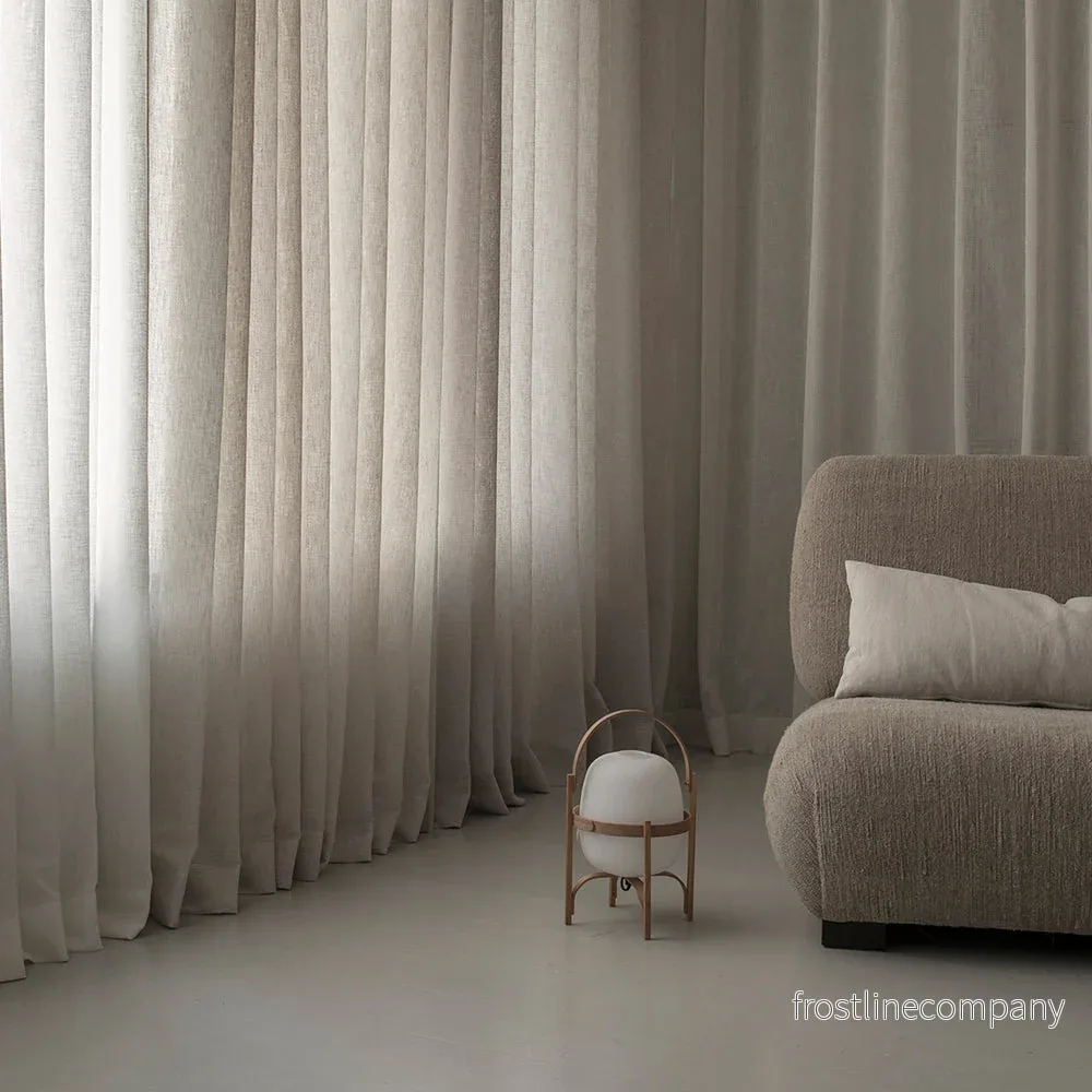 Drape 03 / Custom Made Curtain with natural look and linen feel. / White - Bild 3