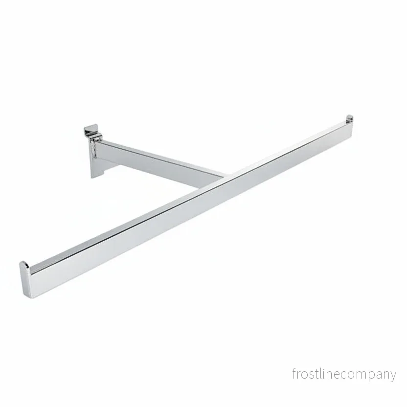 T-böjlestång till panel, krom, B60 x D26 cm T-böjlestång till panel, krom, B60 x D26 cm