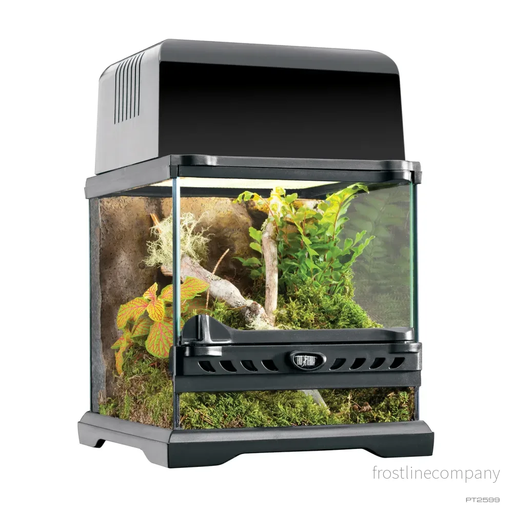 Exo Terra Natural Terrarium Nano Wide 20×20×20cm – Ventilerat glas-terrarium med enkeldörr och vattentät botten