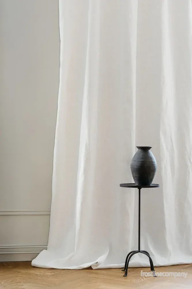 Heavy Linen Curtain White