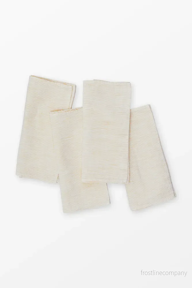 Linen napkin Micro stripe Yellow – Set of 4