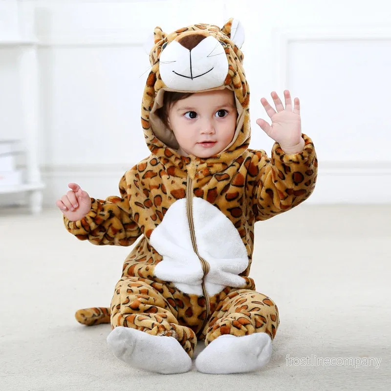 Mjuk babyromper / mysdress med djurmotiv – Höst & Vinter Mjuk babyromper / mysdress med djurmotiv – Höst & Vinter