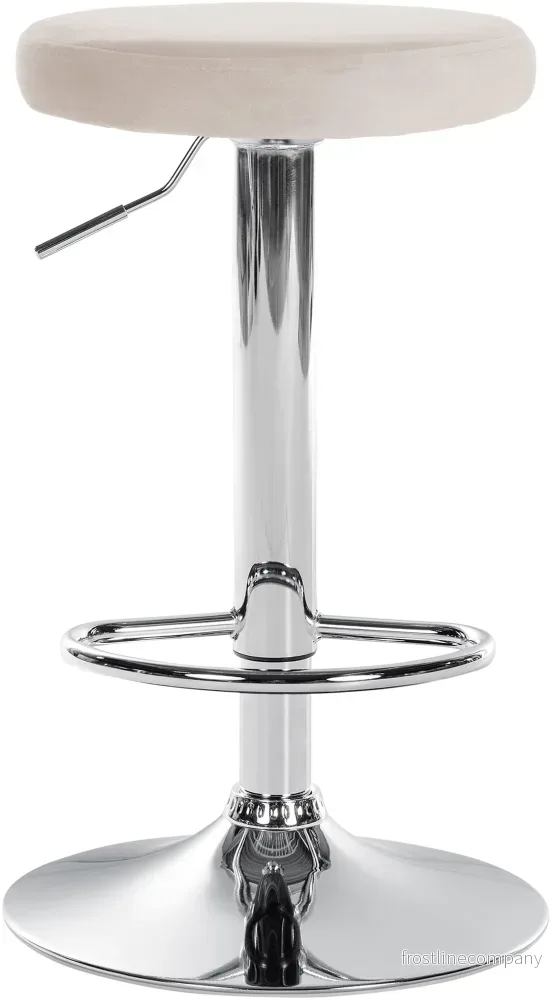 Set med 2 Barstolar Sammet Justerbar Vridbar 109 Krämfärgad - Bild 3