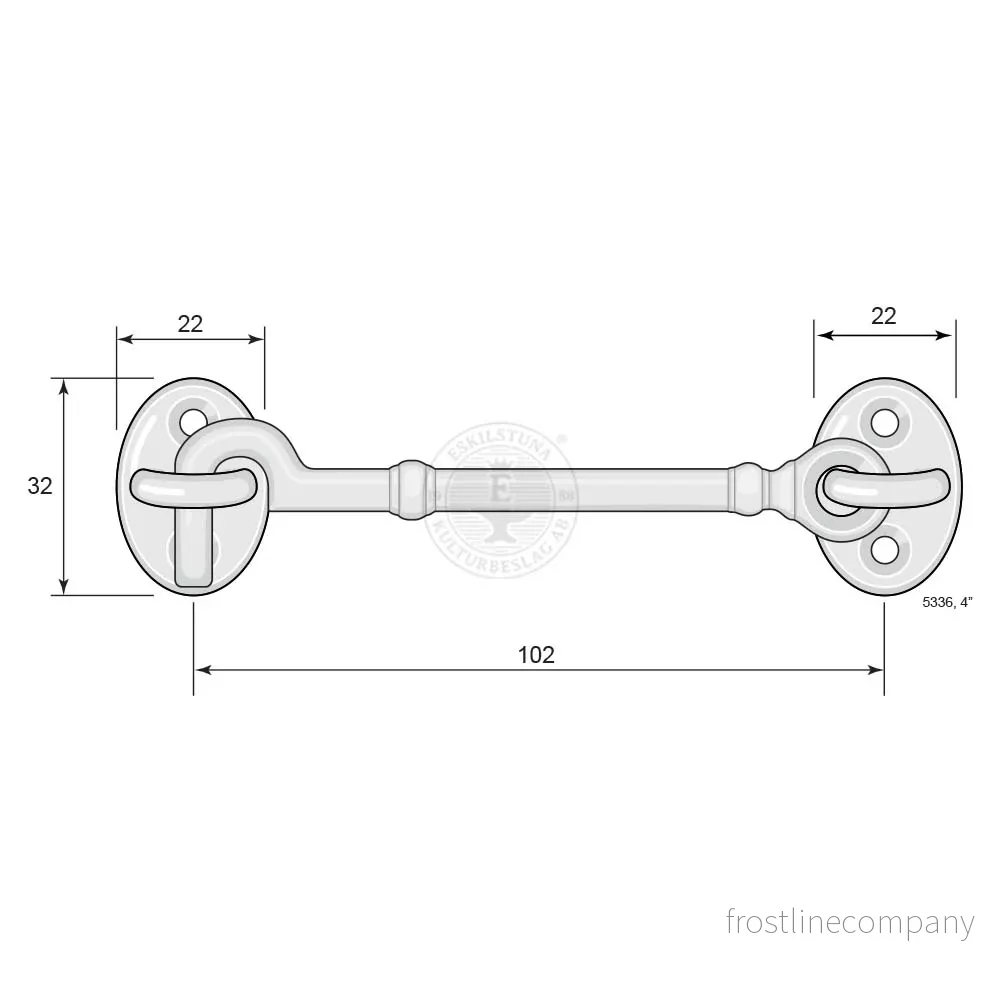 Hasp, kasthake, kajuthake i massiv mässing model 5336 - Bild 3