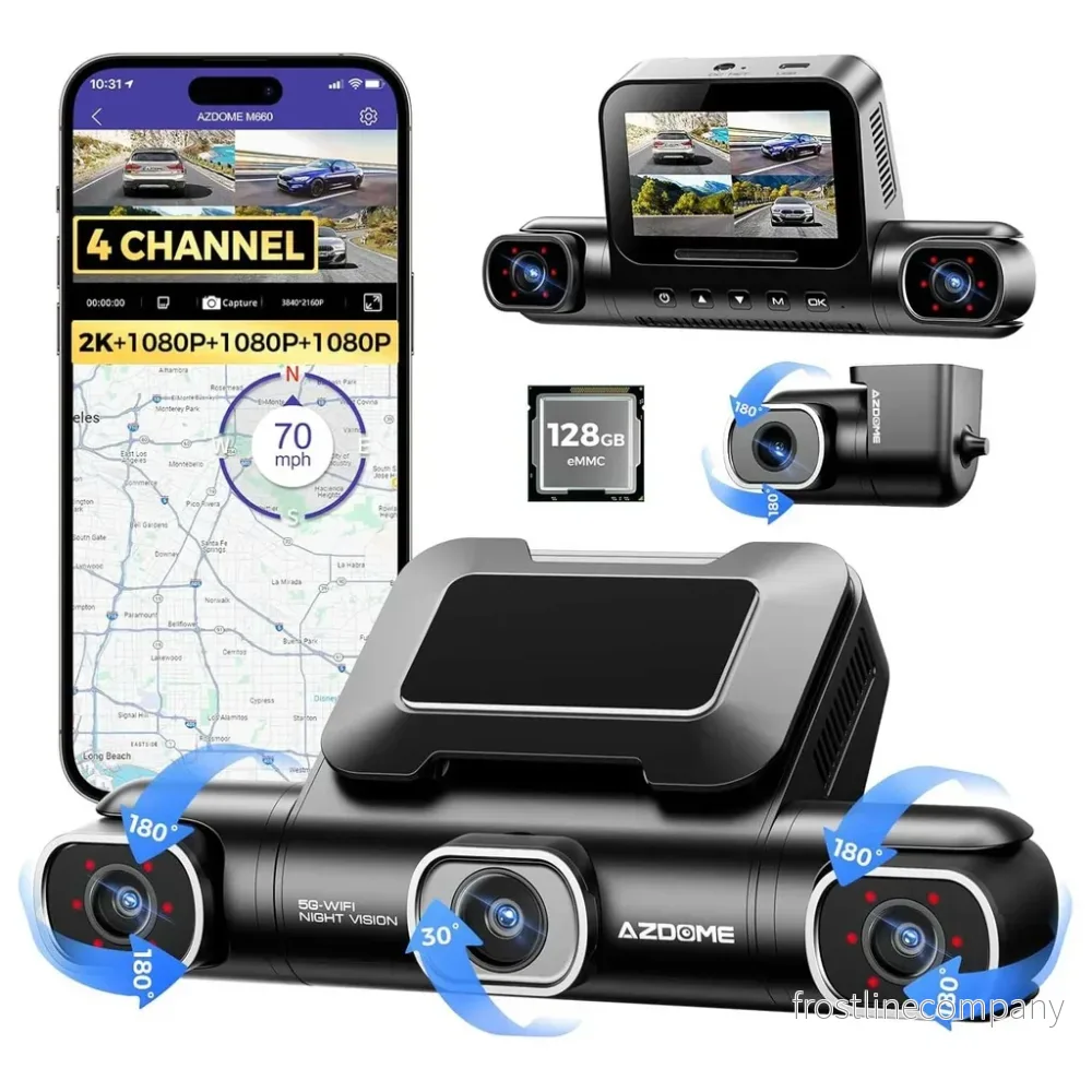 AZDome M660 4CH 128gb 2K Wifi GPS 360-graders dashcam AZDome M660 4CH 128gb 2K Wifi GPS 360-graders dashcam