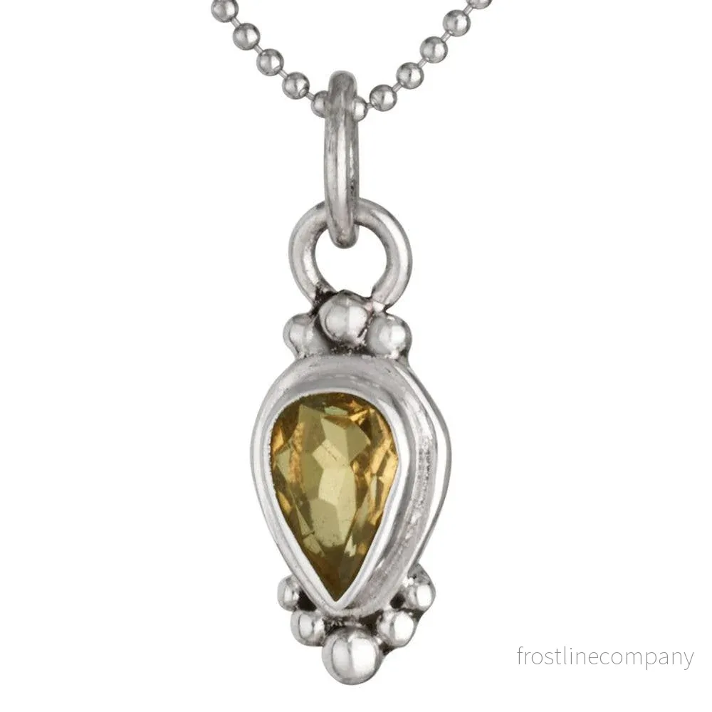 Silverhalsband med Citrin-sten