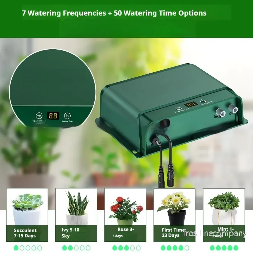 Bevattningssystem Solenergi Automatiskt Timer – 50m 50 Dropp Bevattningssystem Solenergi Automatiskt Timer – 50m 50 Dropp