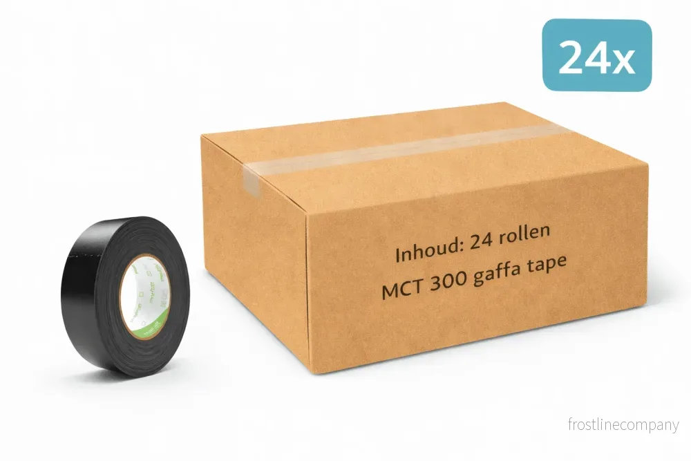 24x MegaTape MCT 300 · Gaffatejp · 38 mm · svart · rulle 50 m