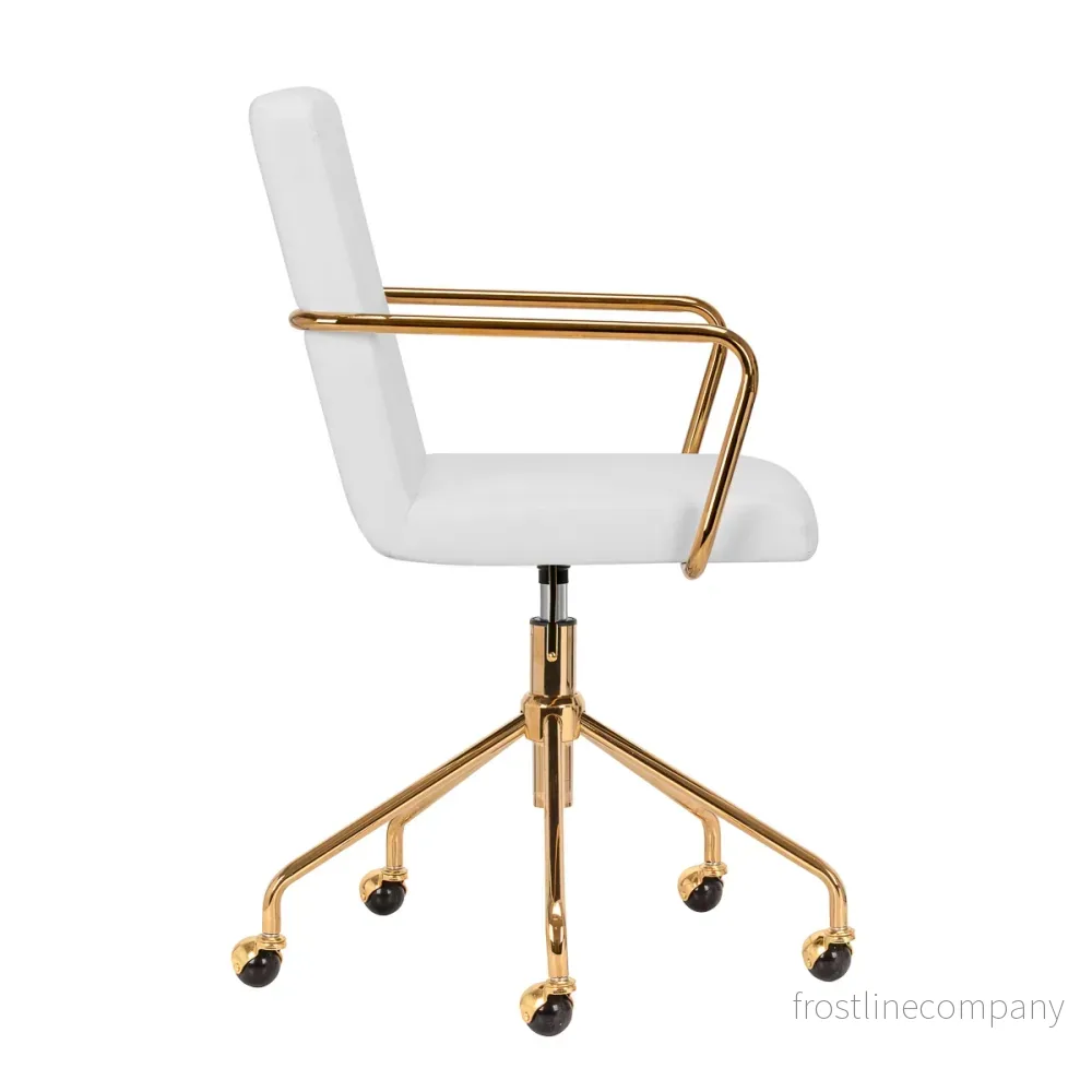 Salongsstol med armstöd QS-OF211G Guld-Crème - Bild 3