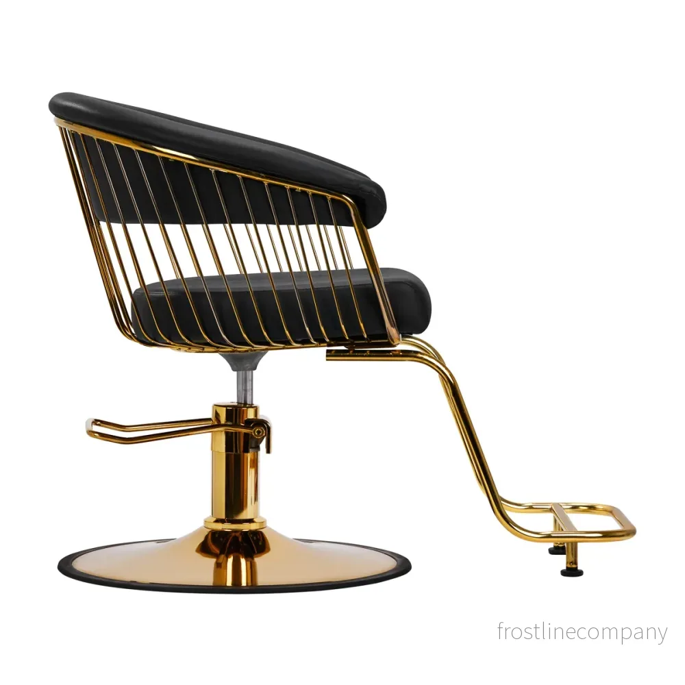 Frisörstol Hair System Lille - Guld/Svart - Bild 2