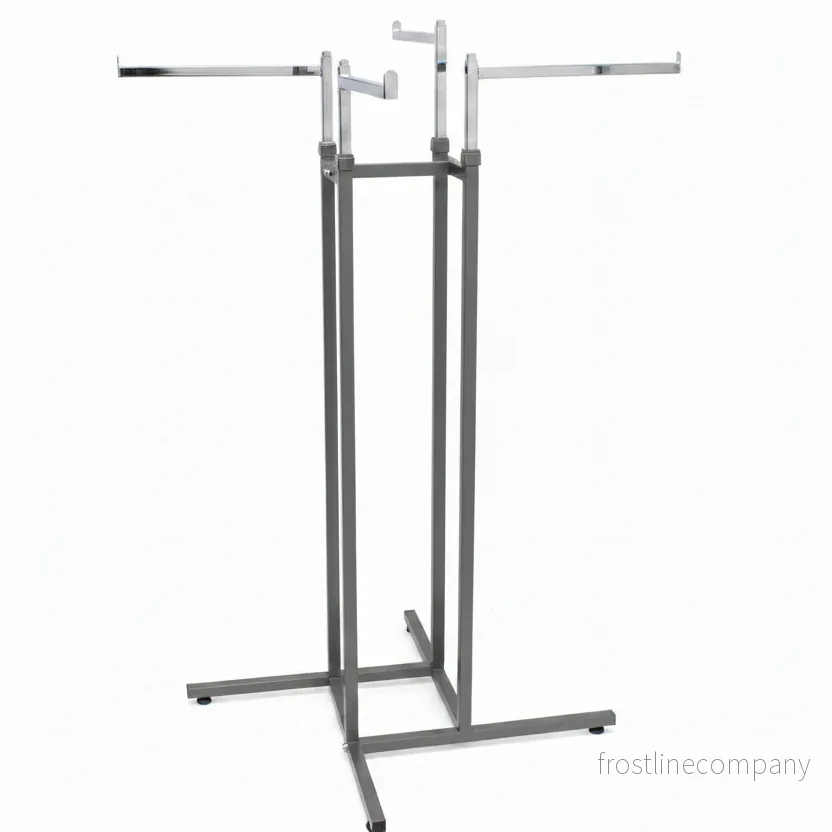 Joystativ med 4 raka armar i krom, höjdjusterbart, med ställfötter, titanstativ, 100 x 100 cm, H125–195 cm.