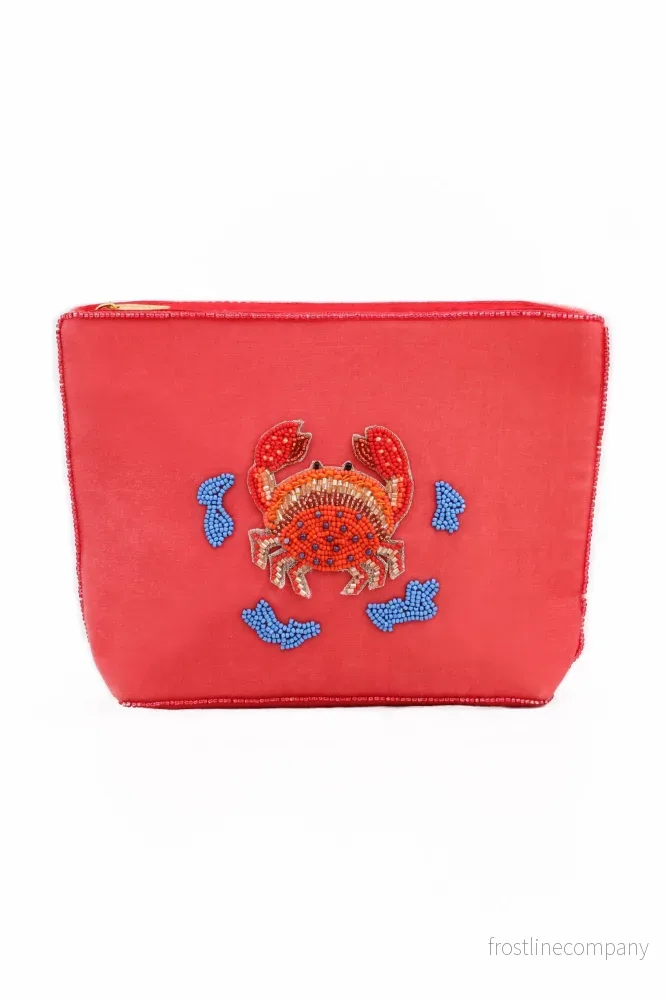 Broderad medium sminkväska/necessär Krabba Broderad medium sminkväska/necessär Krabba