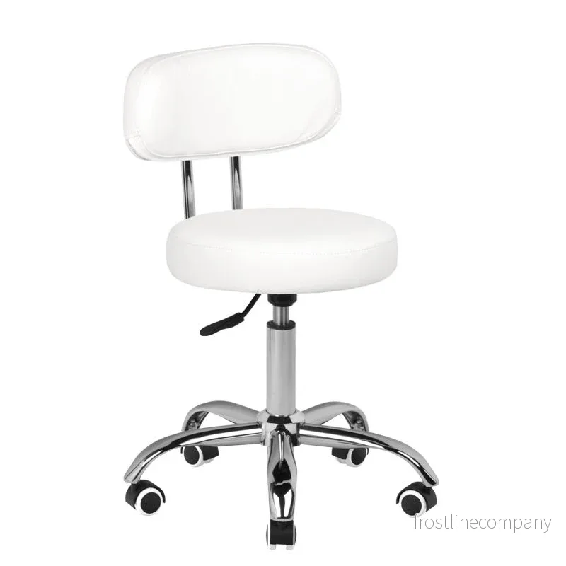 Taburett A-007 Vit - Justerbar i Konstläder