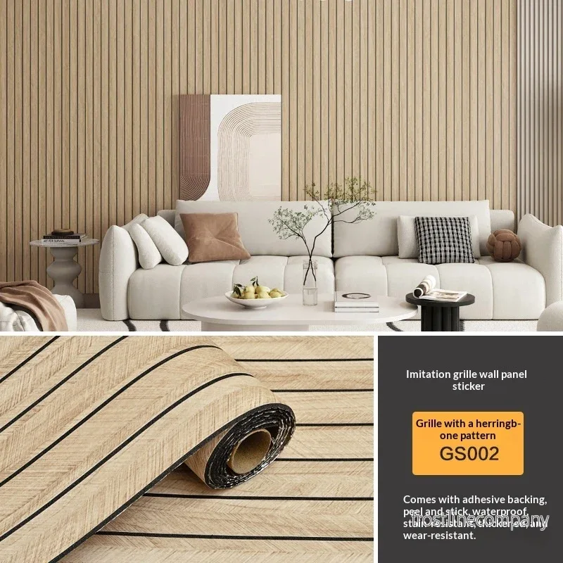 Självhäftande väggpanel 40x300 cm – Ribbad träpanel / Wainscoting - Bild 2