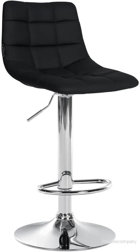Set med 2 Barstolar med ryggstöd Konstläder Justerbar Vridbar 107 Svart - Bild 3