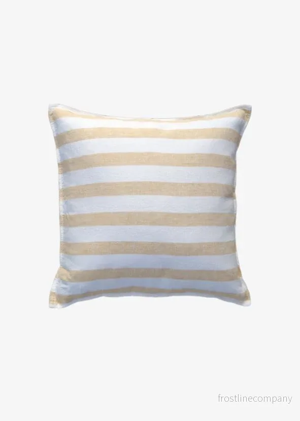 Linen Cushion Roman Stripe Yellow Linen Cushion Roman Stripe Yellow