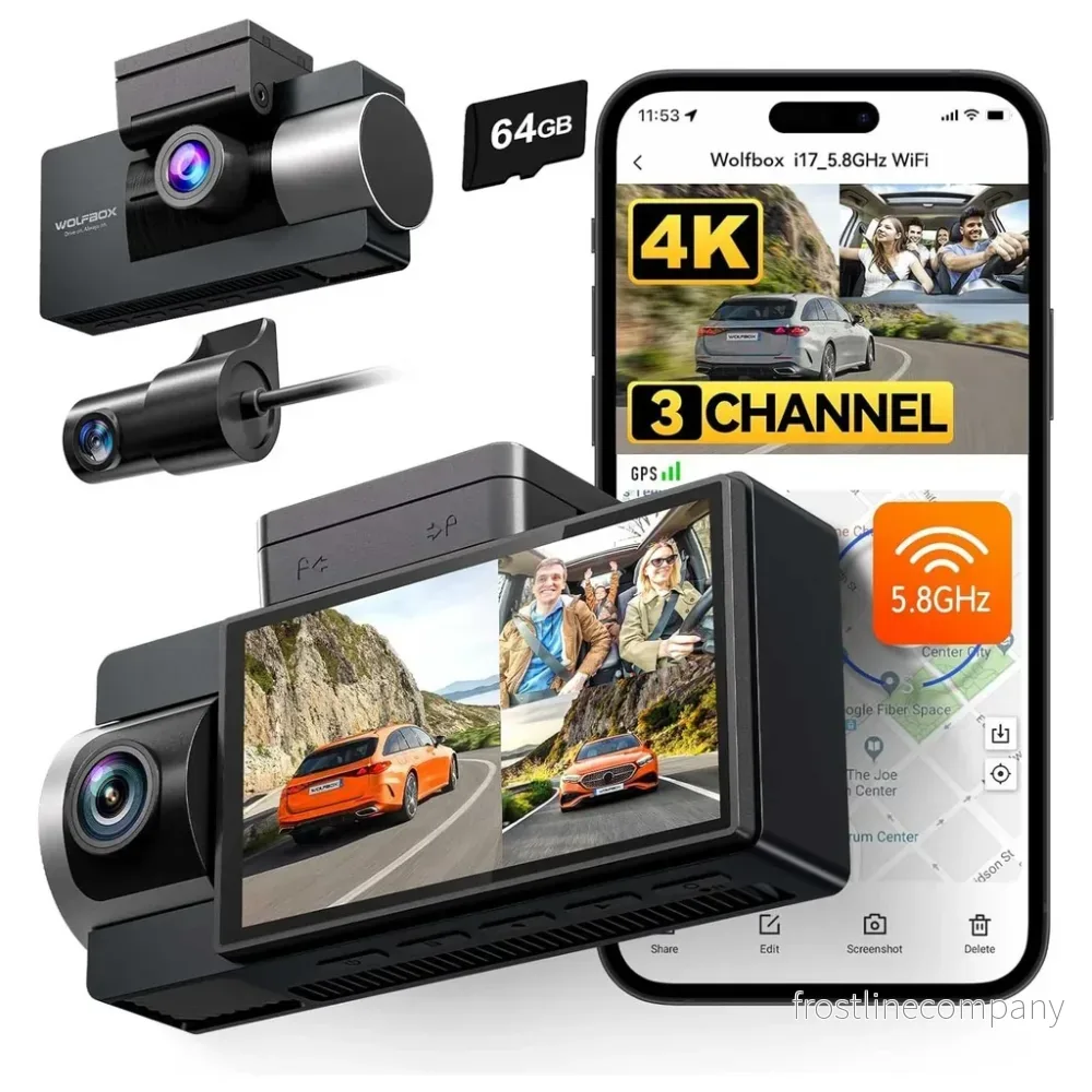 Wolfbox i17 3CH 4K Wifi GPS 64gb dashcam Wolfbox i17 3CH 4K Wifi GPS 64gb dashcam