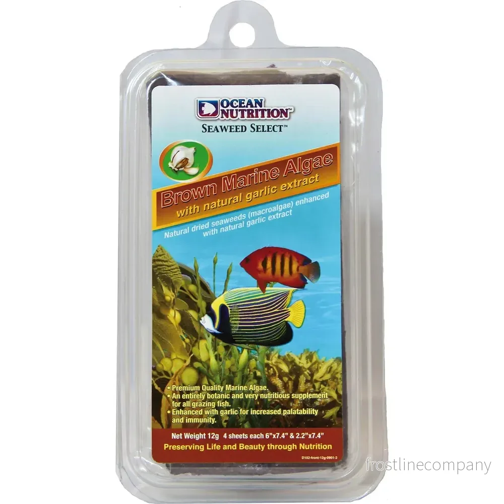 Ocean Nutrition Seaweed Select Brown Marine Algae 12 g – Bruna algark med vitlök Ocean Nutrition Seaweed Select Brown Marine Algae 12 g – Bruna algark med vitlök