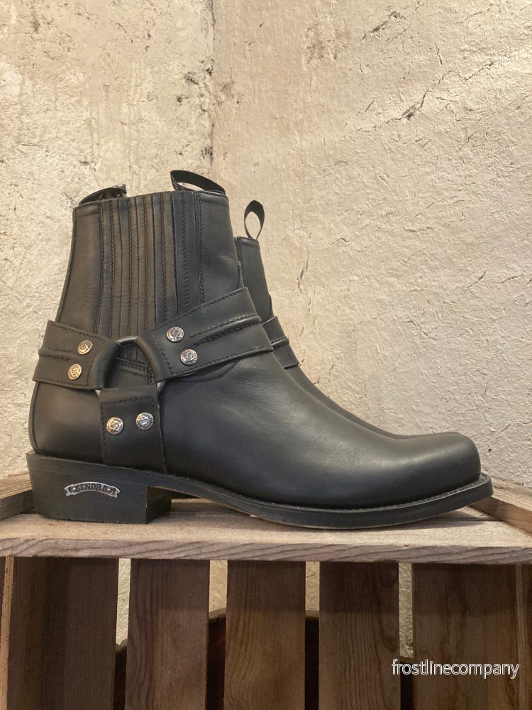 Sendra Läderboots Biker Svarta Lågskaftade st. 45 - Bild 2