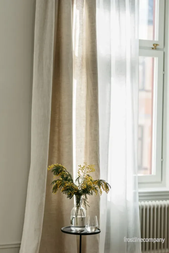 Heavy Linen Curtain Beige