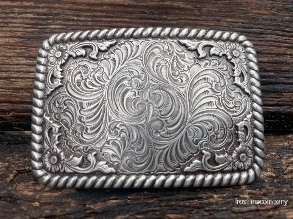 Belt Buckle Rectangle Engraved