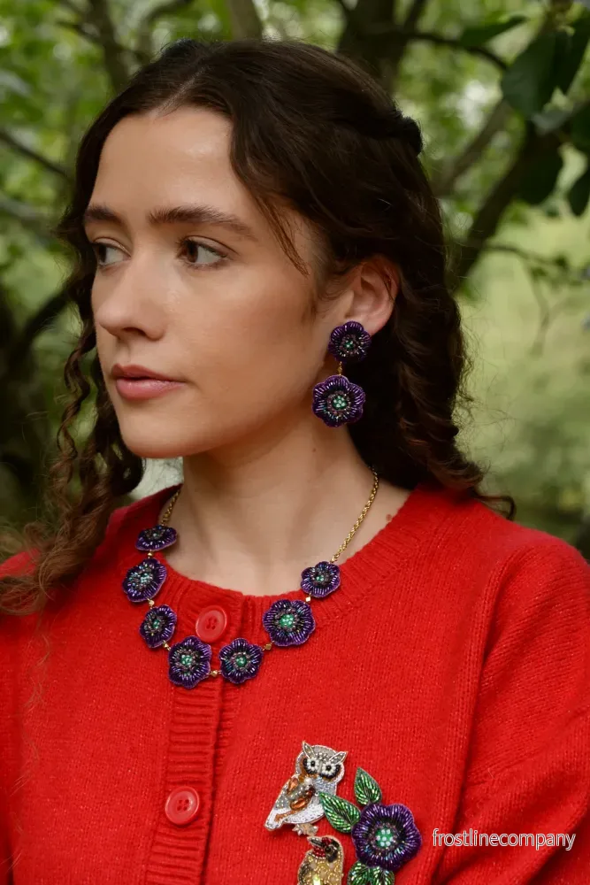 Halsband Lila blommor - Bild 2