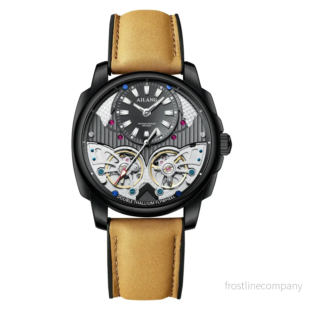 Automatisk Klocka Herr Dubbel Tourbillon – AILANG Automatisk Klocka Herr Dubbel Tourbillon – AILANG