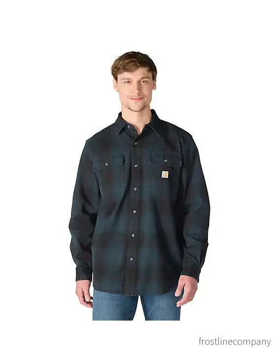 Carhartt Flanellskjorta Rutig Heavyweight Deep Smoke Blue Carhartt Flanellskjorta Rutig Heavyweight Deep Smoke Blue