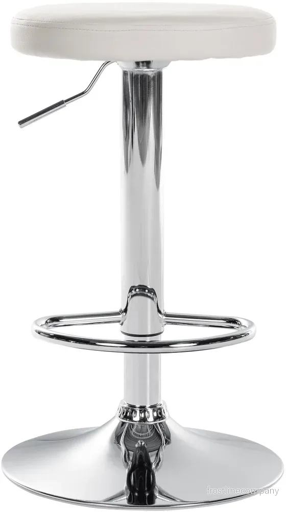 Set med 2 Barstolar Konstläder Justerbar Vridbar 109 Vit - Bild 3