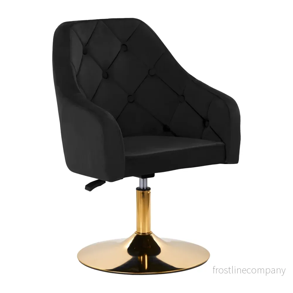 Taburett 4Rico QS-BL14G i sammet – Svart (Justerbar) Taburett 4Rico QS-BL14G i sammet – Svart (Justerbar)