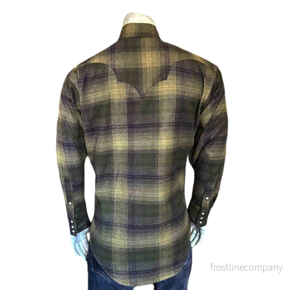 Westernskjorta Rockmount Ranch Wear Plush Flanell Olive & Grey - Bild 2