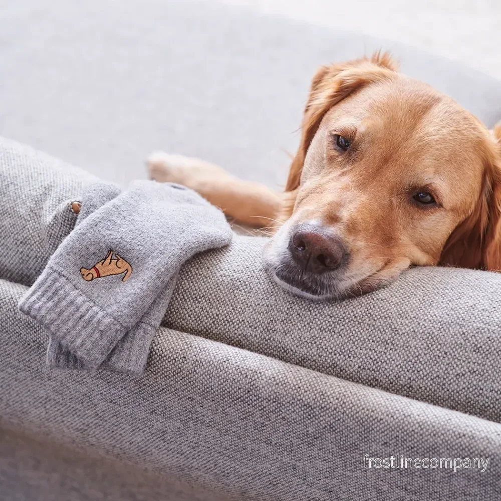 Strumpor med broderad hund - Golden Retriver - Bild 2