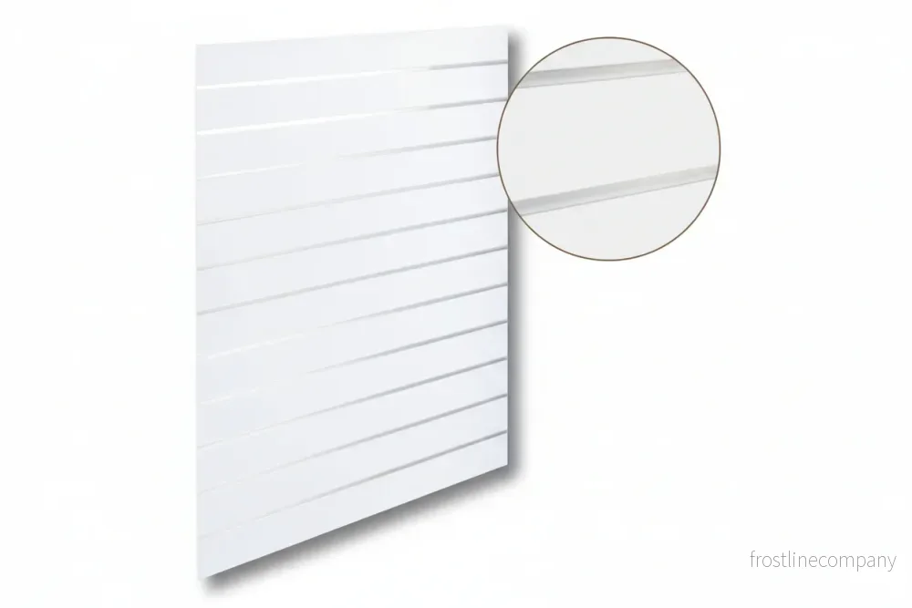 Spårpanel - Standard (120 x 120 cm) - Vit med plastlister i vitt - Bild 2