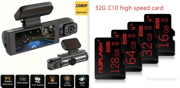Dashcam Bil Fram och Bak - 1080P Dubbel Bilkamera med 3.0" Skärm, Night Vision, Loop och Rörelsedetektor - Bild 2